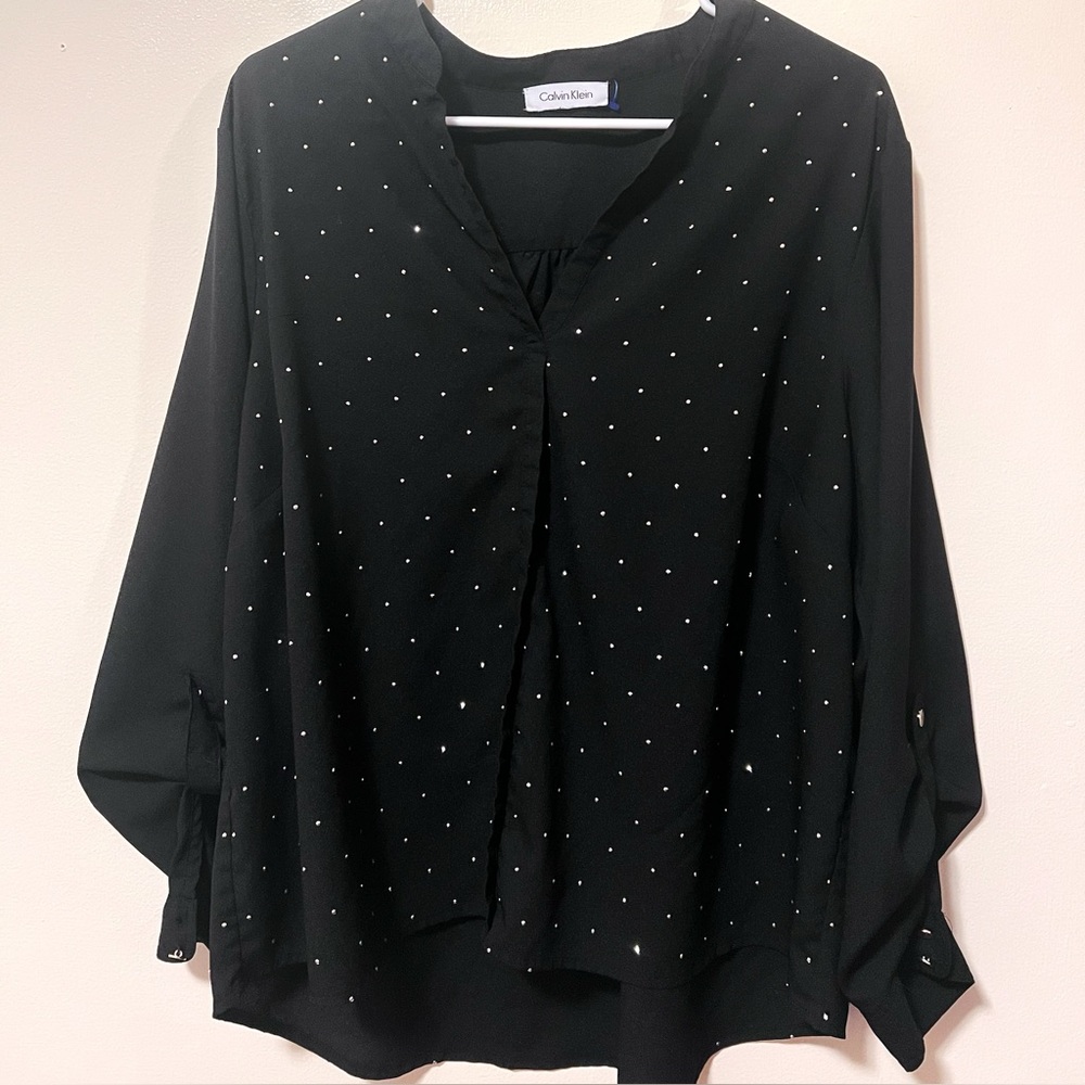 Calvin Klein Black Polka Dot Blouse 0031